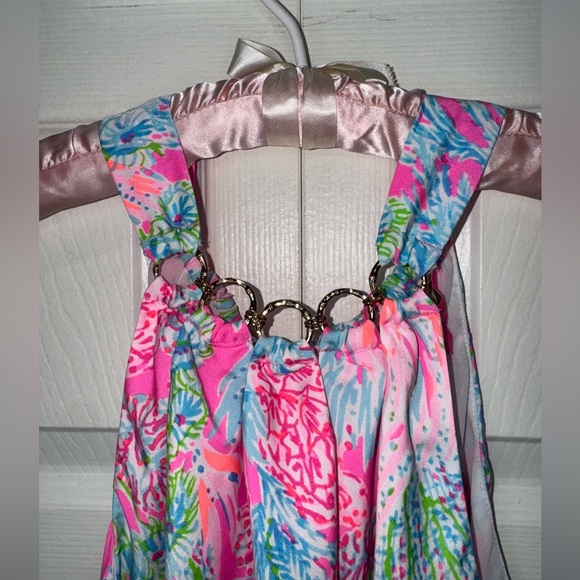 Lilly Pulitzer Julien "Seaing things" Prosecco pink Halter Top. Size Large NWT - Picture 4 of 15